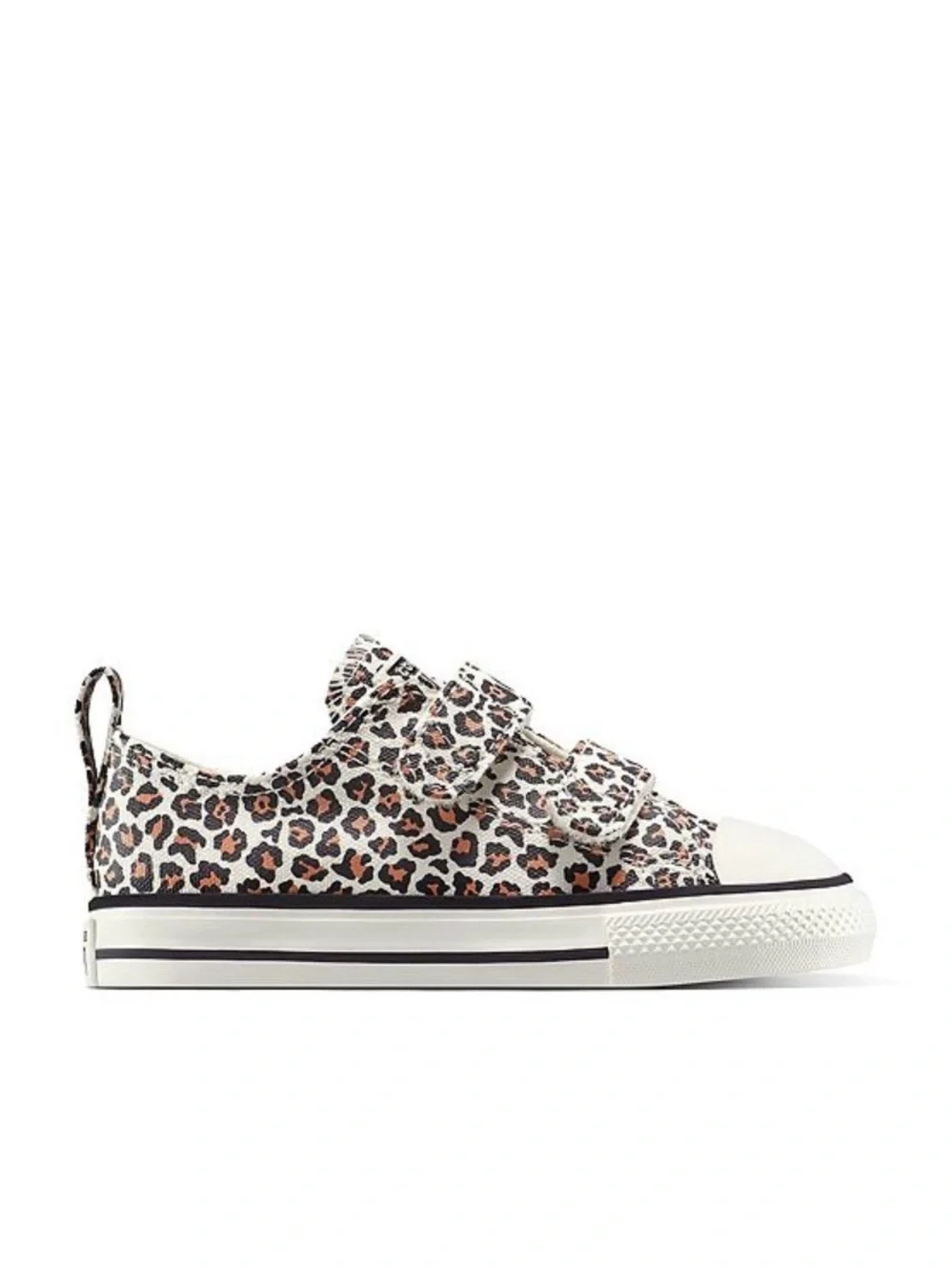 NEW Converse Kids Leopard Print Velcro Sneakers - White/Brown/Black SZ 9
